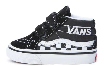 Vans Sk8-Mid Reedición Logo Negro/Blanco Niños Pequeños Zapatos de Skate Tenis Foto 1 de 4