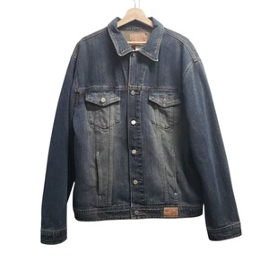 Chaqueta de mezclilla Guess para hombre azul jeans estilo camionero bolsillos abotonados talla XL - Imagen 1 de 8