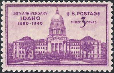 3 centavos EE. UU. Sello, 50 aniversario de la estadidad de Idaho. Scott 896.  (409) Foto 1 de 4
