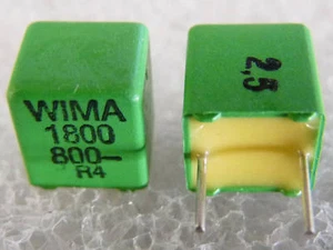 5 condensateurs Wima FKP2 1800pF 1,8nF 800V 2,5% - Picture 1 of 1