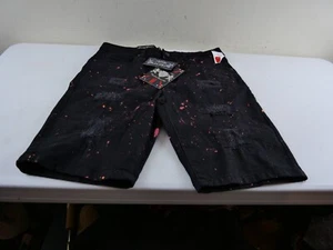LIONS CREST ENGLISH LAUNDRY Unisex 32w Black, Pink Dots Stretch Shorts NEW $62 - Picture 1 of 7