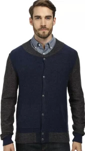 7 Diamonds Miller Long Sleeve Sweater Cardigan Navy Grey Mens Size Small S - Picture 1 of 10