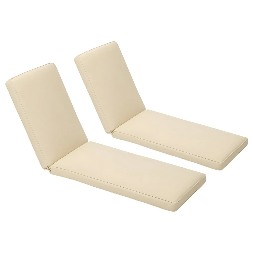 Outdoor 72'' Chaise Lounge Cushions Pad Deck Recliner Mat 3" Thick Foam Set of 2 - Image 1 of 1