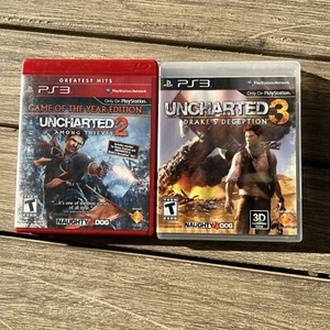 Playstation 3 PS3 Lot of 2 Uncharted Series Uncharted 2 And 3 Bundle - Picture 1 of 3