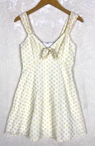 Lily Rain Baby Doll Dress Womens Small Mini Floral Eyelet Embroidered Romantic - Picture 1 of 16