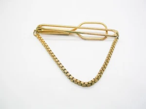 Vintage Tie Chain Mid Century Tie Clip simple design Formal Wear Men Accessory - Picture 1 of 3