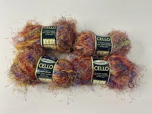 Sensations Jewel Tone Multi Cello Space Yarn Eyelash Polyester 54.6 Yds Lot Of 4 - Picture 1 of 4