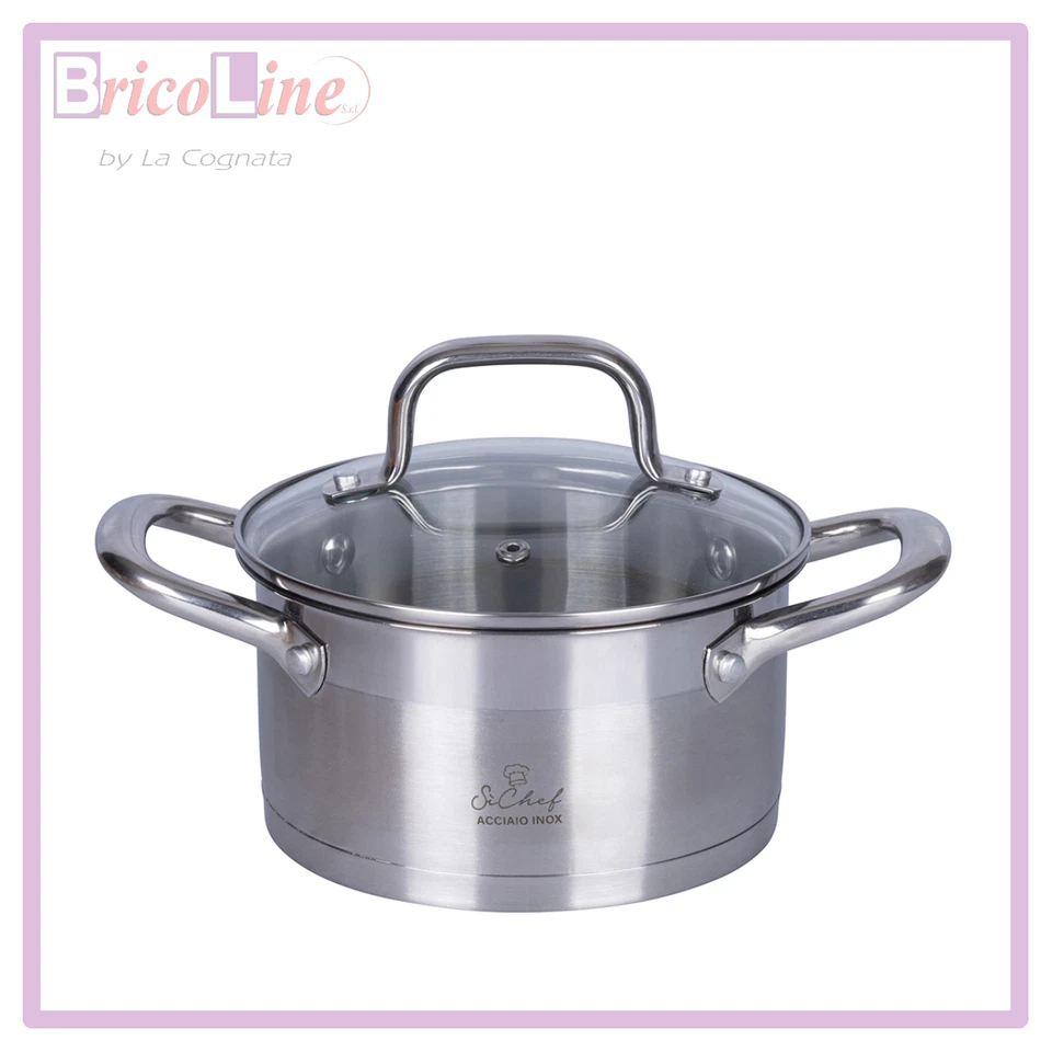 CASSERUOLA ACCIAIO INOX CON COPERCHIO CM.14 GALILEO - Immagine 1 di 1