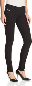Pantalones de mezclilla elásticos Diesel Skinzee Low para mujer súper ajustados 0813E negros W25 L30 - Imagen 1 de 7