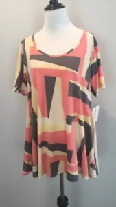 LuLaRoe Perfect-T. Tamaño: pequeño. Multicolor. Gris naranja, amarillo. ¡Nuevo con etiquetas! - Imagen 1 de 2