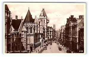 The Law Courts London England Horse Carriages Vintage Postcard 1928 Rppc 0243 - Picture 1 of 2