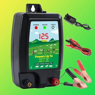 MARKENLOS Weidezaungerät Elektrozaungerät Set 1,5J-2J 12V 10KM Pferde Kühe Schafe Zäune DE