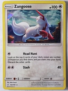 Tarjeta de Pokémon HOLO Zangoose 132/181 muy buena / casi nueva - Team Up Sun Moon $2 envío combinado - Imagen 1 de 2