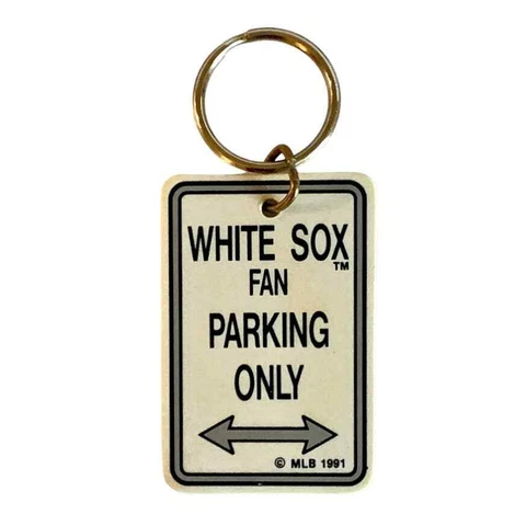 White Sox Keyring Vintage Chicago Baseball Fan Parking Only Street Sign Fob Cover