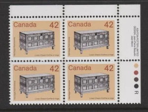 CANADA 1081 ARTIFACTS Linen chest 1987 plate block MNH - Bild 1 von 1