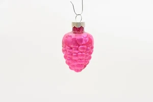 Vintage Shiny Brite Embossed Figural Ornament Pink Blown Glass Grapes Box # 73 - Picture 1 of 6