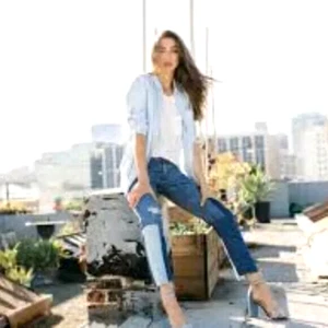NWT Dear John Riley Size 29 jeans Highrise Savana Patchwork Ankle frayed Raw Hem - Picture 1 of 4