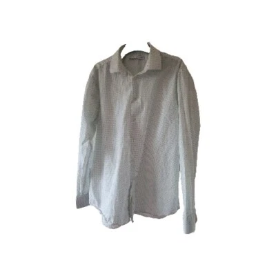 Camisa inteligente de lunares blanca para hombre de French Connection FCUK talla 17,5 cuello  Foto 1 de 4