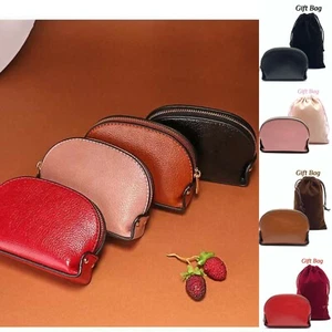 Women's Soft PU Leather Mini Zipper Coin Purse, Change Purse With Gift Bag - Picture 1 of 22