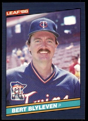 1986 Leaf Baseball Card Bert Blyleven Minnesota Twins #88 - Image 1 of 2