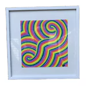 Color pencil Artwork White Matted and Framed 8.25x8.25" One of a Kind MultiColor - Picture 1 of 6