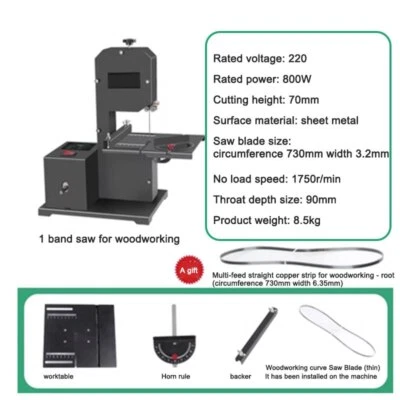 800 W Electric Desktop Band Saw Machine Small Multifunction Curve Cutting Tool - Image 1 of 4