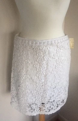 NWT $395 Étoile Isabel Marant 10/42 DELPHIA White Cotton Lace Lined Mini Skirt - Image 1 of 4