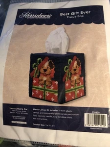 Kit de lona de plástico Herrschners 570820 mejor regalo jamás CAJA DE PAÑUELOS cachorro retro - Imagen 1 de 5