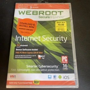 Webroot SecureAnywhere Internet Security - Full Version (Windows Mac) 3 Devices - Picture 1 of 6