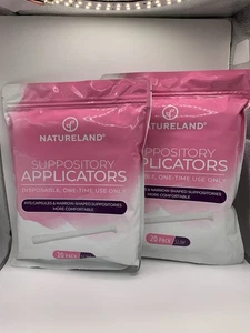 2x Natureland Vaginalzäpfchen Applikatoren für Frauen, 20 Stück (insgesamt 40) - Bild 1 von 4