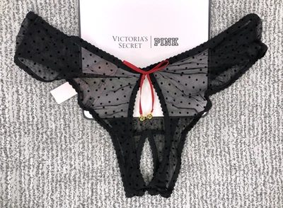 Victoria's Secret Very Sexy NWT XXL Black Jingle Bell Crotchles Cheeky Panty - Image 1 of 4