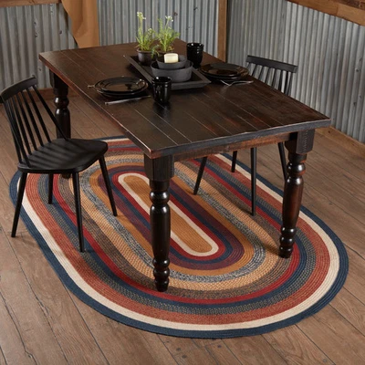 Tapete de juta Stratton oval com almofada 60x96 - 5' x 8' azul 5' x 8' - Imagem 1 de 4