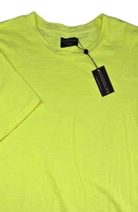New  Goodlife Sun-Faded Slub Scallop Shirt In Neon Yellow Size XXL Made in USA - Picture 1 of 7