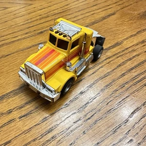 TYCO US 1 Electric Trucking Peterbilt Truck Slot Car Yellow & Orange Stripe HK - Picture 1 of 9