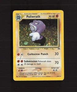 Carte Pokemon Poliwrath 9/75 Néo Découverte Rare Holo SWIRL DMG - Photo 1/10