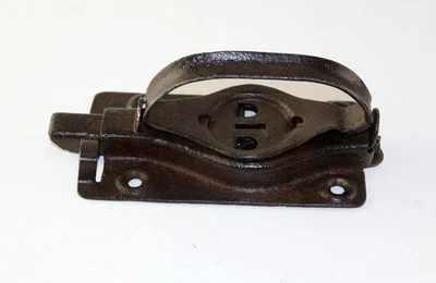 Antique Iron Alt Turn Handle Latch Bulkhead Barn Door, Garden Gate, Cellar WORKS - Image 1 of 4