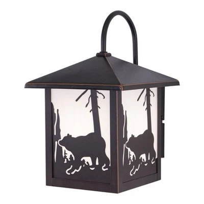 Bozeman 1-Light Outdoor Wall Sconce in Rustic and Lantern Style 12.5 Inches Tall - Image 1 of 4