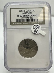 2003 S NGC PF 69 Ultra Cameo MISSOURI Quarter Graded Coin CB4-80 - Picture 1 of 4