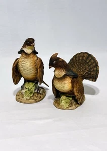 Vintage Lefton China Ruffled Grouse Figurine KW2668 Pair - Picture 1 of 10