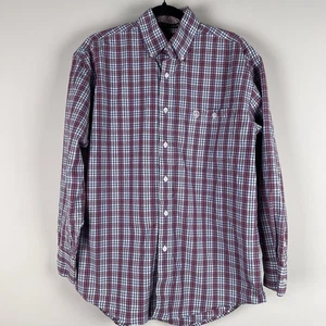 George Strait Wrangler Collection Shirt Mens Large Plaid Button-Down Flip Cuff - Picture 1 of 4