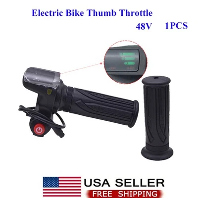 Acelerador de pulgar para bicicleta eléctrica 48 V 6 cables bicicleta eléctrica con botón de interruptor de encendido 1x Foto 1 de 4
