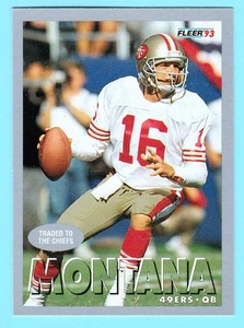 Joe Montana 93 Fleer # 475 San Francisco 49er's - Picture 1 of 2