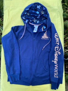 Walt Disney World 50th Anniversary Sweatshirt M (?) Hoodie Mickey Zip Fleece - Picture 1 of 5