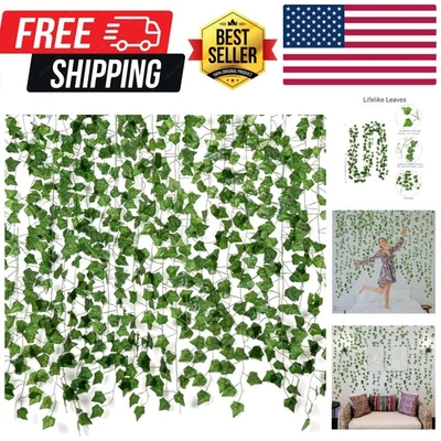 Impresionantes 84 pies de enredaderas de hiedra falsas (paquete de 12) - Ideal para decoración de hogares y eventos Foto 1 de 4