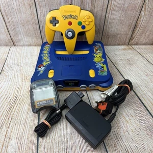 Nintendo 64 Pokémon Stadium Home Console + Transfer Pak & Controller All Leads - Picture 1 of 19