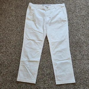 Cutter and Buck Voyager Chino Pants Mens 38x30 White Preppy Tenniscore New NWT - Picture 1 of 7