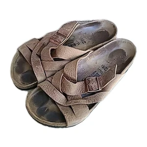 Sandalia Birkenstock Lugano Gamuza Cuero Tostado Taupe Talla 43 M10 W12 - Imagen 1 de 9