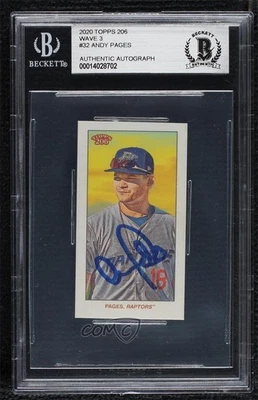 BAS 2020 Topps 206 Series 3 Andy Pages #32 BGS Authentic Auto - Image 1 of 2