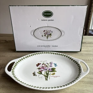 "Plato ovalado para servir Portmeirion Botanic Garden con mango de 18"" guisante dulce en caja" - Imagen 1 de 9