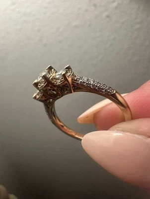 10K Solid Gold Three Set 2- 0.25 ,1- 0.35 Carat Natural Diamond Engagement Ring - Image 1 of 4